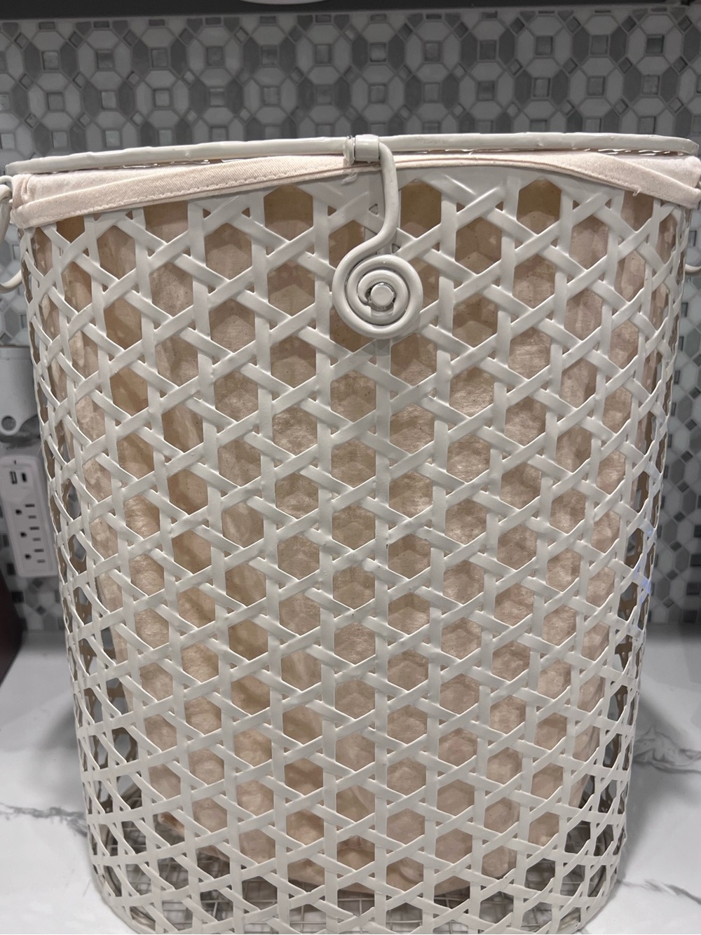 Vintage MCM Metal Clothes Hamper